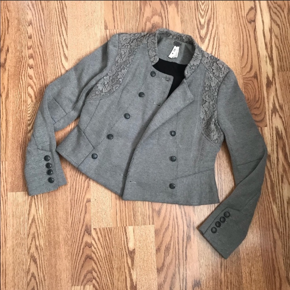 Free People Military Cropped Jacket Size 8 - Picture 3 of 8